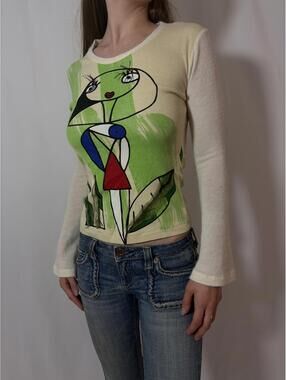 Abstract Artsy Portrait Graphic Sweater